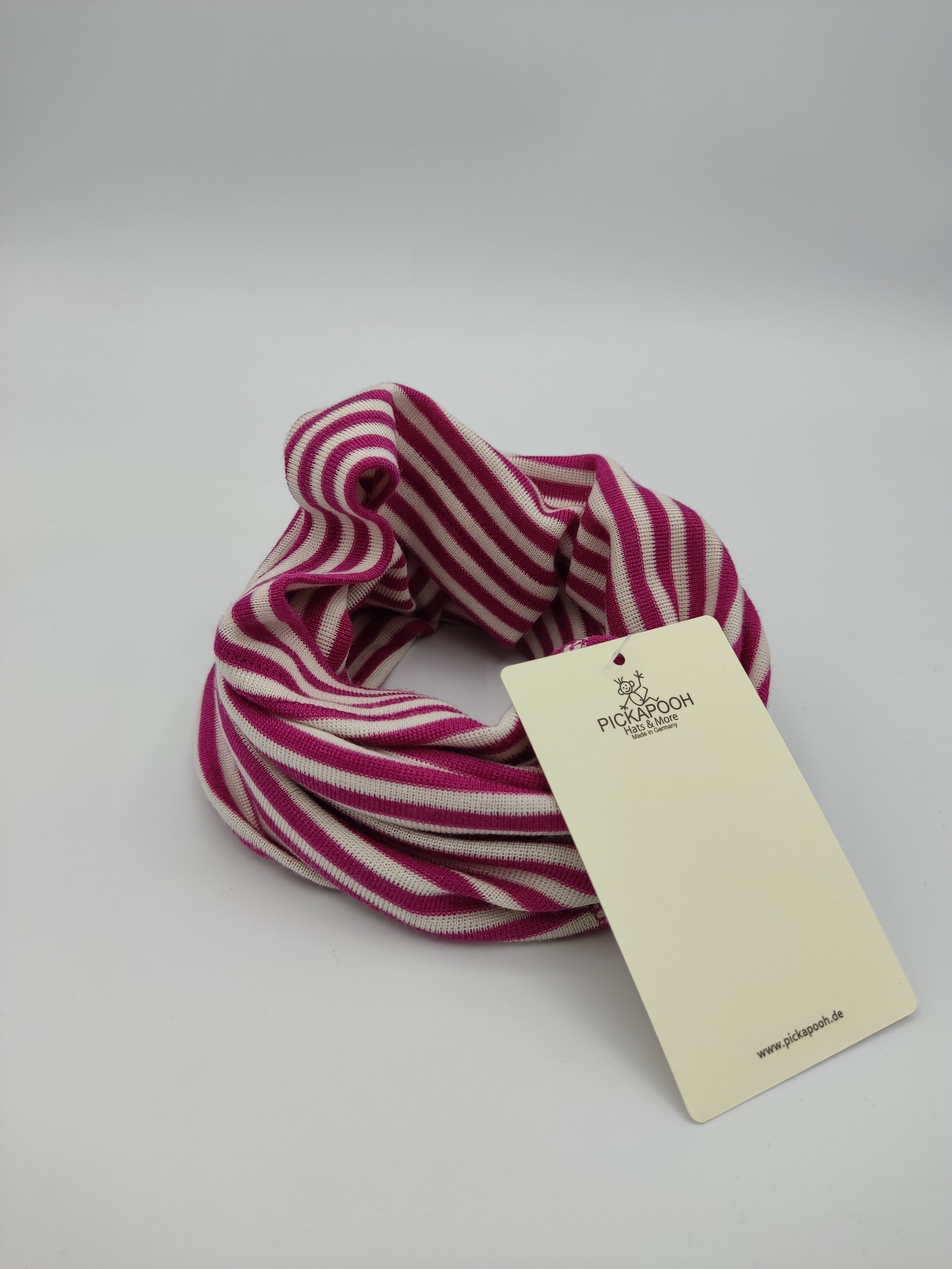 Scaldacollo in lana e seta per bambino e adulto // riga Fucsia